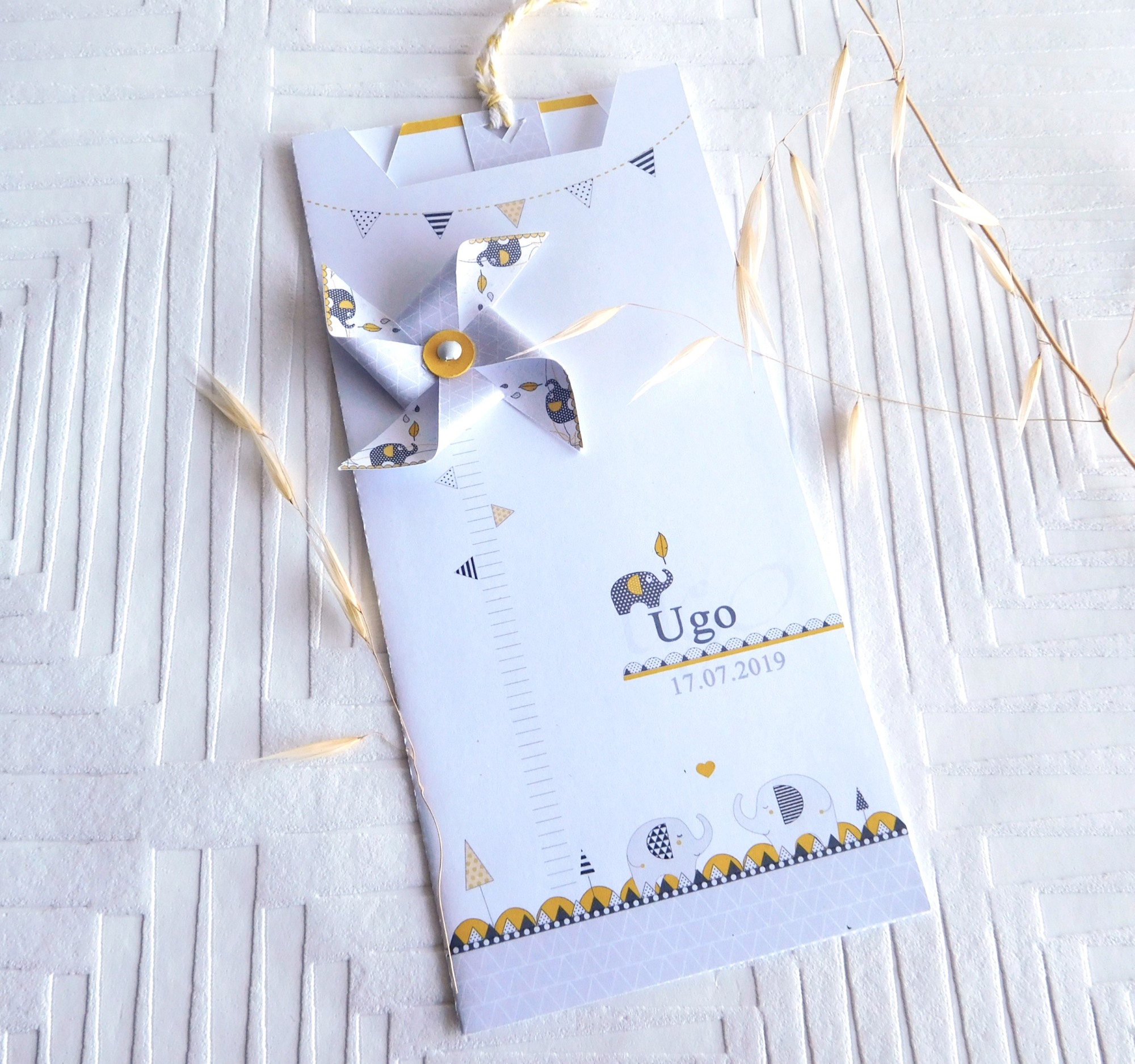 faire-part babyfan -Thème Eléphant