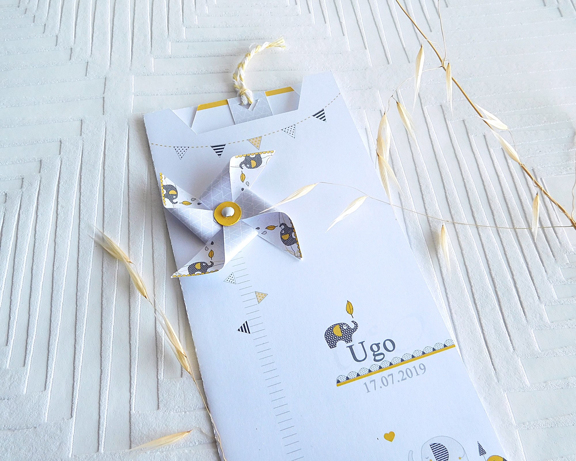 faire-part babyfan -Thème Eléphant