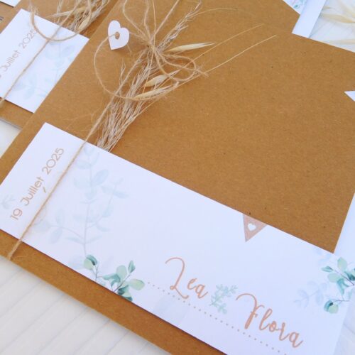 Faire-part de Mariage nature eucalyptus