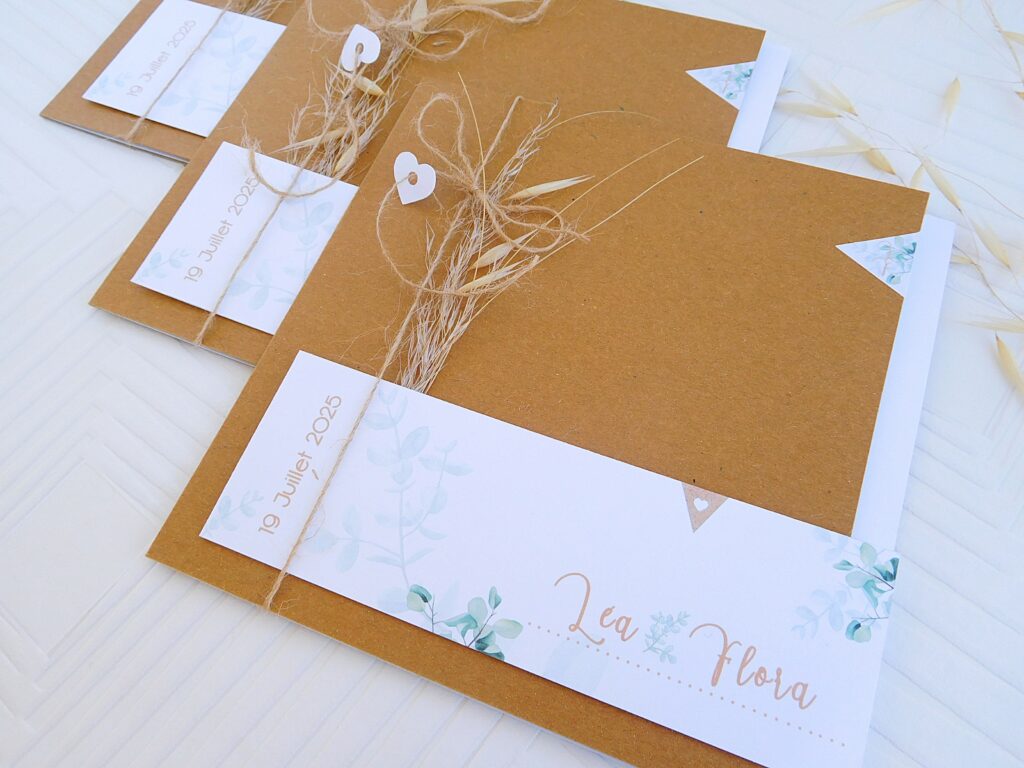 Faire-part de Mariage nature eucalyptus
