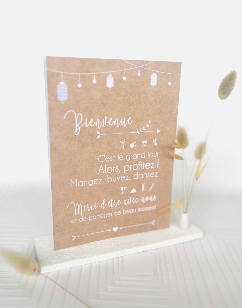 Présentoir Affiche festive mariage